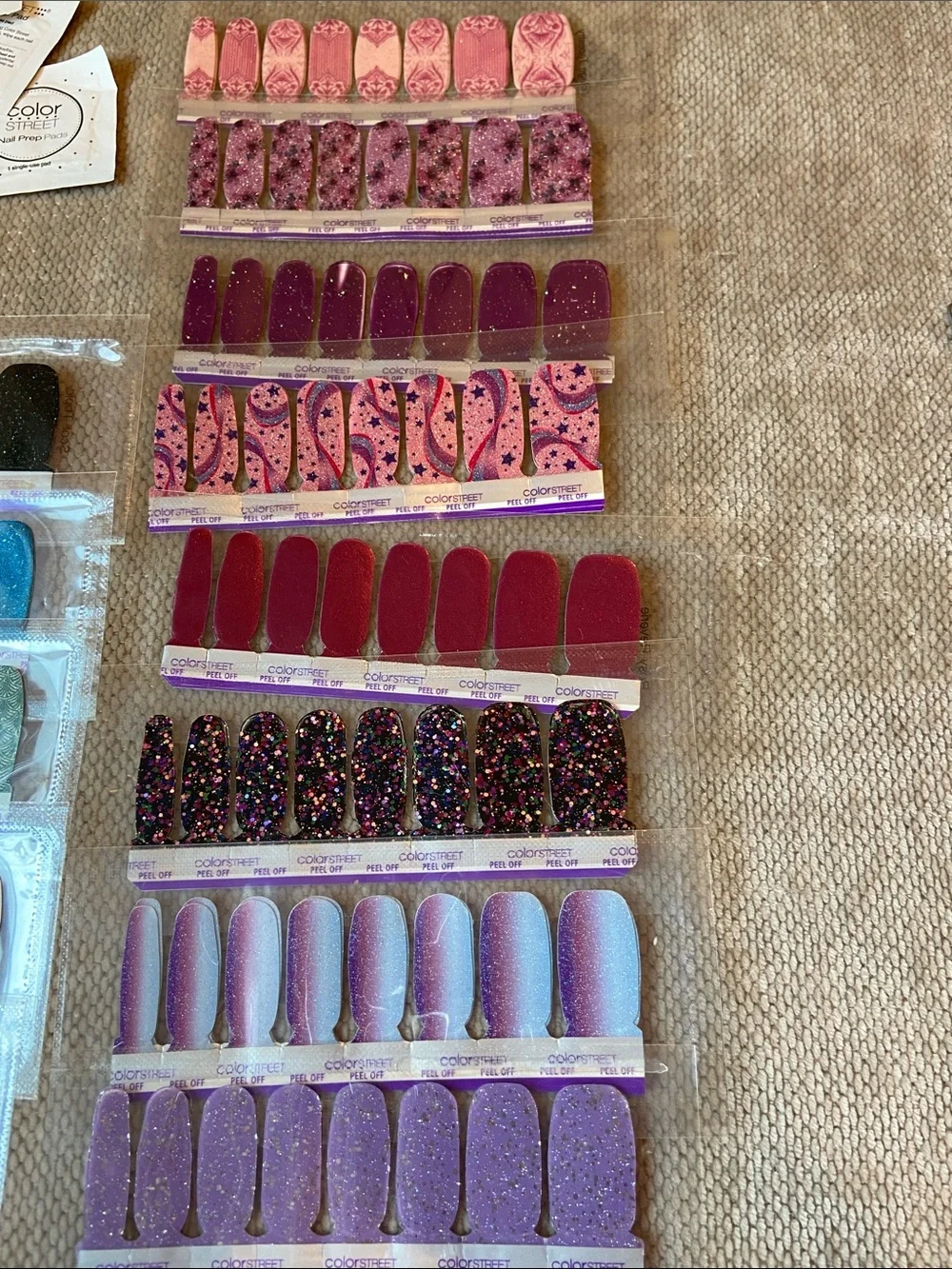 13 Color Street bundle- glitters, designs and 11 twosies